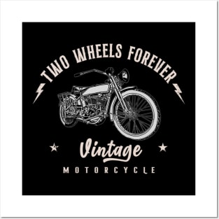 Two Wheels Forever Vintage Motorcycle Posters and Art